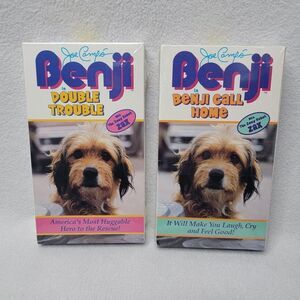 Benji in Ghost Town and Puppy Love VHS Movies Family Classics Lot of 2